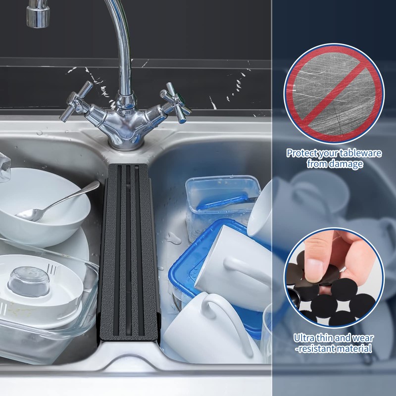 Yolife Kitchen Sink Saddle, PVC Sink Divider Mat with Strong