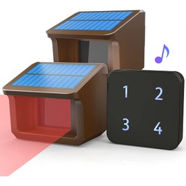 Driveway Alarm- HTZSAFE 1/2Mile Solar Driveway Alarm System- Up to 70FT Wide Sensor Range- Fully Weatherproof Outdoor Motion Sensor&Detector DIY Security Alert System-1 Receiver and 2 Sensors KIT