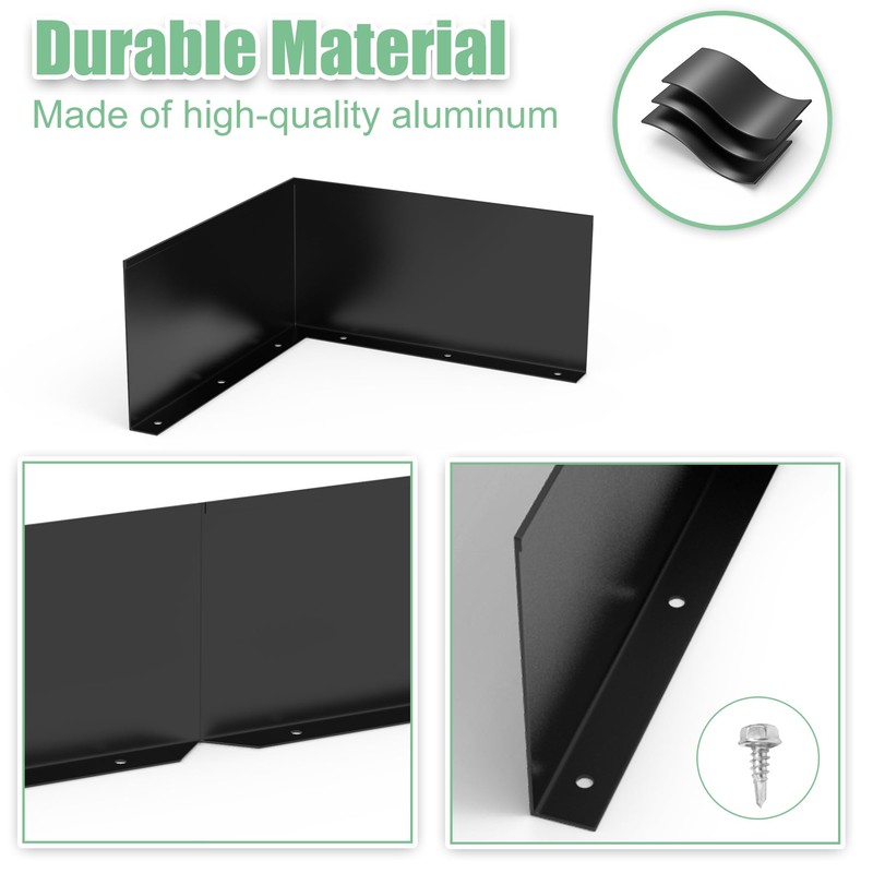 Memrita 2 Pcs Gutter Valley Splash Guards Roof Rain Diverter,Aluminum