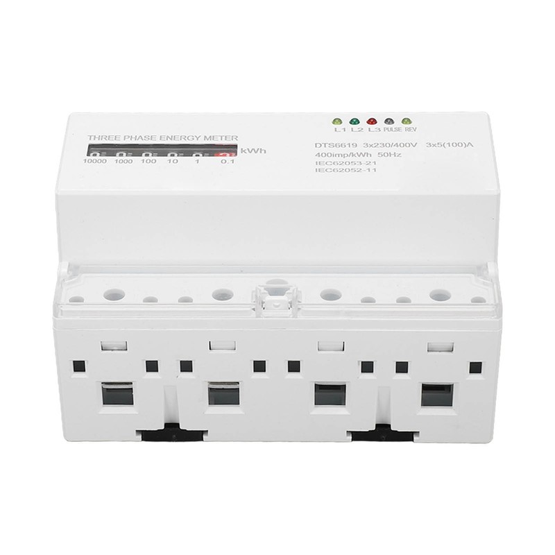 Electric Meter Din Rail 3 Phase 4 Wire KWh Energy