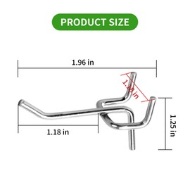 CADUFUELLY 50 Pcs Pegboard Hooks 2 inch, Hole Pitch 2.5 Wire Diameter 3.3 mm Peg Board Shelving Hooks Ideal for Garage Organization Wall Storage Tool Organizer Holey Board