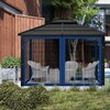 Gazebo Replacement Mosquito Netting Outdoor Universal Gazebo Canopy 4-Panels Screen