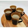 Royal Norfolk Brown/black Stoneware 14 oz Coffee Mugs Dinnerware Cups-Set