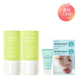 Goodal 맑은 어성초 진정 쿨링 선스틱19g x2 사은어성초수딩겔마스크2매+어성초클렌징폼30ml Clear Centella Soothing Cooling Sun Stick 19g x2 with Free Centella Soothing Gel Mask 2 Sheets + Centella Cleansing Foam 30ml