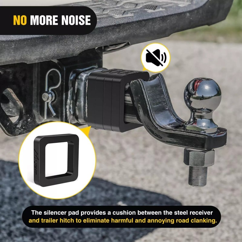 ‎Nilight Nilight 2Inch Hitch Receiver Silencer Pad 4 Pack Reduce