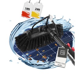 Foundgo 24ft Solar Panel Cleaning Brush and Pole, Water Fed Window Cleaning Kit, Water Fed Pole Window Cleaning System, Water Fed Pole Kit, Window Washing Cleaner Equipment Kit with Rotating Brush