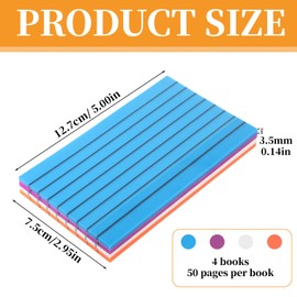 4 Pads Lined Transparent Sticky Notes 3"x5"Color Clear See Through Note Pads Waterproof Translucent Markers Stickers Self-Adhesive Writable Index Tabs for Office Annotating Books Study Supplies