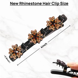 2Pc Sparkling Crystal Stone Braided Hair Clips,2026 New Rhinestone Hair Clip,Hair Clips for Short Hair,Suitable for Women and Girls(Rainbow)