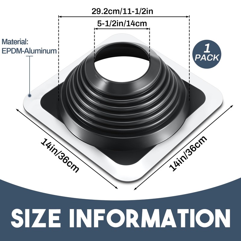 Yaocom #7 Metal Roof Vent Boot Chimney Flashing Roof Jack