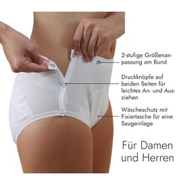 Hydas Size 16/18 Unisex Incontinence Washable and Dryable Buttoned Cotton Brief with Snaps