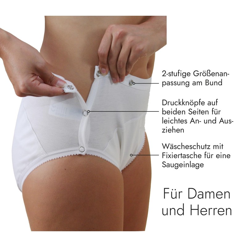 Hydas Size 16/18 Unisex Incontinence Washable and Dryable Buttoned Cotton