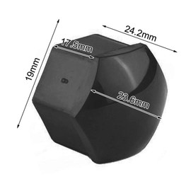 Tapas de Tuercas de Rueda de Coche, 20 Piezas 19 mm Tapas de Tuercas de Rueda de Coche, Tapas de Tuercas de Rueda de Coche, Cubierta de Cabeza de Perno de Tornillo de Cubo Universal (Negro)