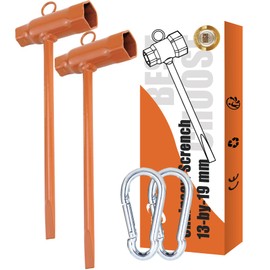 Chainsaw Wrench, 2 Pack Chainsaw Tool Chain Saw Scrench with Hook, 13 by 19mm 1/2x3/4 T Wrench Spanner Tool