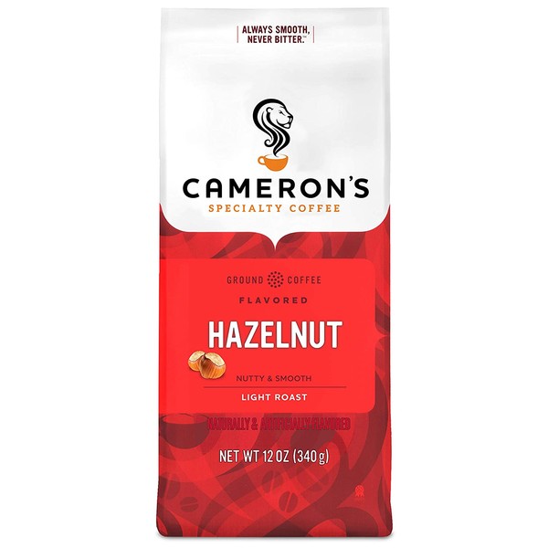 Cameron's Coffee Roasted Ground Coffee Bag, Flavored, Hazelnut, 12 Ounce