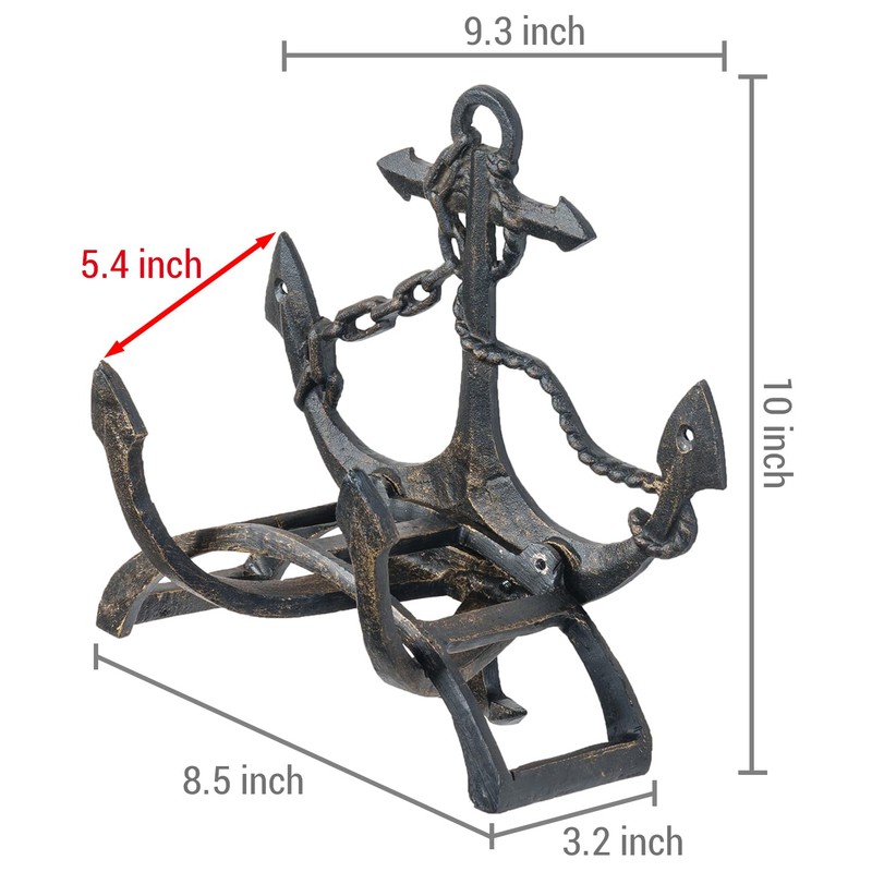 MyGift Brown Heavy Duty Cast Iron Outdoor Garden Hose Hanger