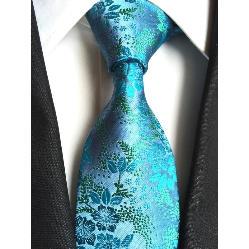 Men's Paisley Floral Pattern Ties Set with Pocket Suqare Luxury