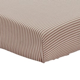 Huxie Denmark - Super Soft Muslin Mini Crib Sheets - 24'' x 38'' - 100% Organic Baby Crib Sheets for Boys and Girls (Natural Stripe)
