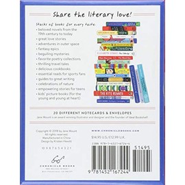 Notas Bibliófilo: 20 Tarjetas de Notas y Sobres Diferentes (Regalos para Amantes de los Libros, Papelería Literaria de Jane Mount)