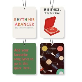 EVER-GOING TUNE Vinyl Record Car Air Freshener 4 Pcs, Retro Music - themed Hanging Scents for Cars Closet Drawer Books, Music Lovers Car Accessories Mirror Decor for women