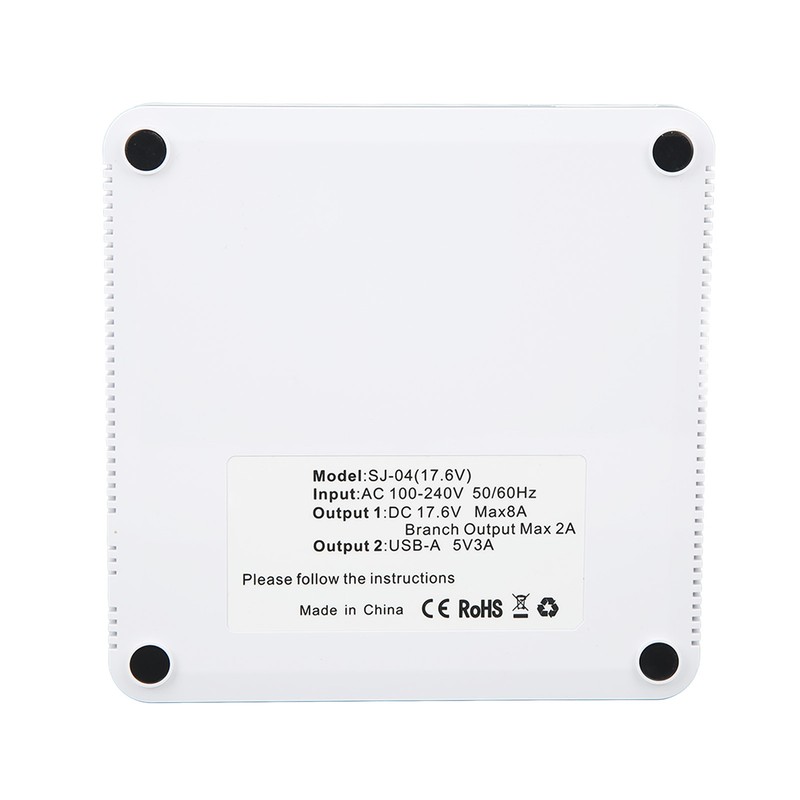 Intelligent Battery Charger with 4 Battery Ports 2 USB Ports