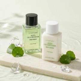 Esnature S-Nature Aqua Cica Booster Body Genius Kit (Wash 40ml Lotion 40ml) / 에스네이처 아쿠아 시카 부스터 바디 지니어스 키트(워시 40ml로션 40ml)