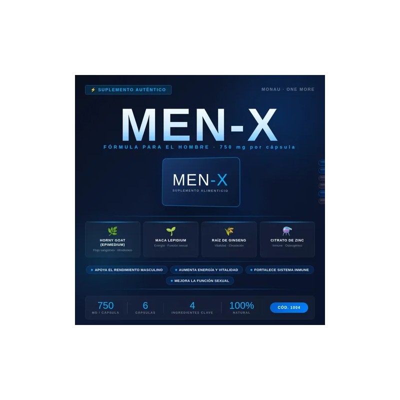 Men-x Suplemento Masculino | Maca Ginseng Zinc | 6 Caps