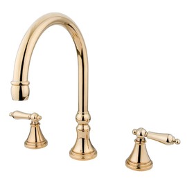 Kingston Brass KS2342AL Roman Tub Faucet, 8-Inch Adjustable Center, Polished Brass