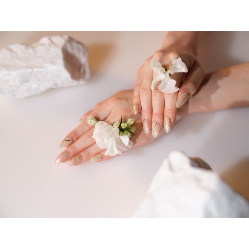 BEAUTYAVENUE Gel Nail Stickers for Hands, 24 pcs (Mellow Mellow