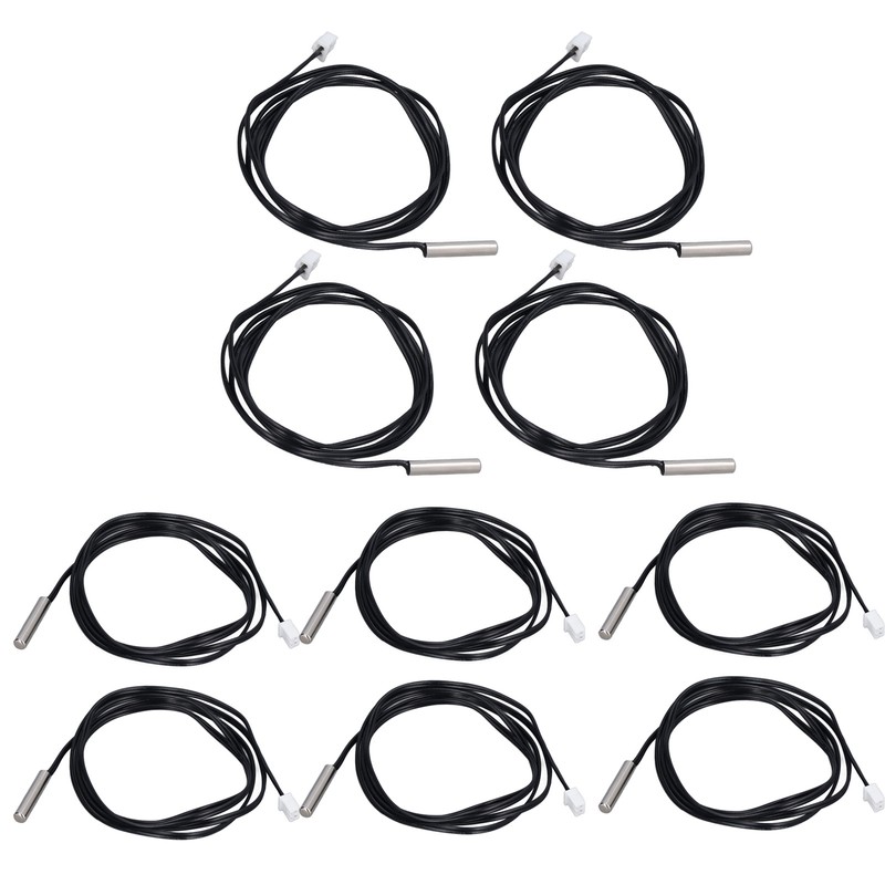 10Pcs Thermistor Sensor NTC Temp Temperature Probe 5x25mm Cylindrical Head