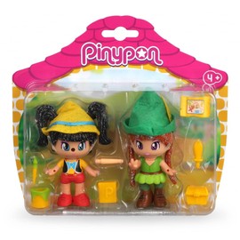 Pinypon - Set of 2 Figures, Traditional Tales, Pinocchio & Robin Hood, Recommended for Children Aged 4 to 8 Years (Famosa 700016381)