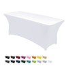 Asnomy 8Ft White Table Cloths for Parties Spandex Party Fitted