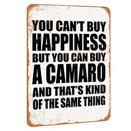 8 x 12 Aluminum Metal Sign - You Can't Buy Happiness But You Can Buy a Ca - Vintage Look