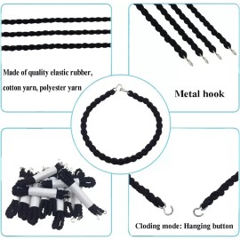 24 Pieces Military Boot Bands Blousing Elastic Boot Straps with Metal Hooks, ...