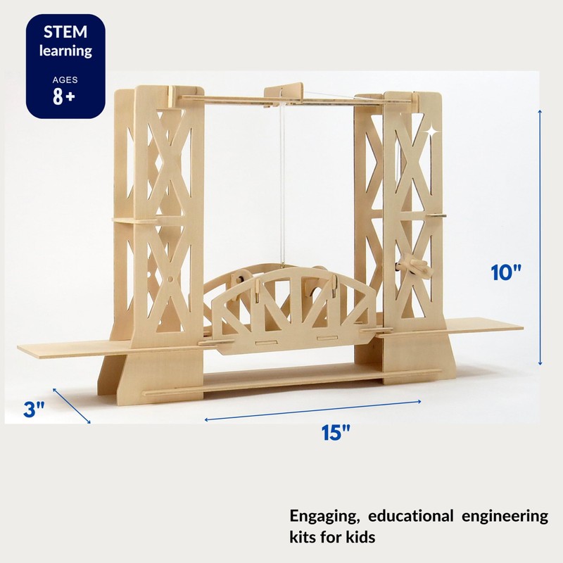 Pathfinders STEM Kit – Bridge Building Kit | Wooden Mechanical