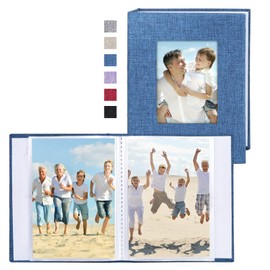 Vienrose Small Photo Album 5x7 Photos, 2 Pack Linen Cover Mini Photo Book, 26-Page Holds 52 Pictures, Artwork or Postcards Storage