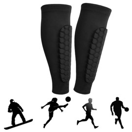 Shindefender Shin Guards,Soccer Shin Guards Sleeves, Shindefender Compression Sleeve With Honeycomb Pads,Protective Sleeve Professional Crashproof Shin Guards For Men, Shin Pads For Aldult (L)