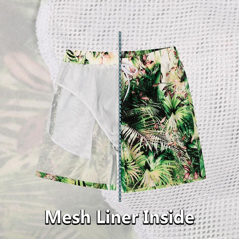 SNOW DREAMS Mens Swimming Trunks 5 inch Shorts Bathing Suits