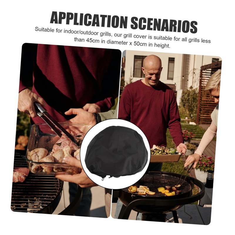 KONTONTY Portable Cover Lightweight Round Gas Grill Cover for Outdoor