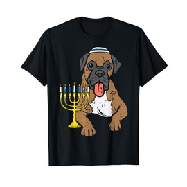 Jewish Boxer Dog Menorah Hanukkah Pajamas Chanukah PJs T-Shirt