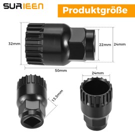 SURIEEN 20-Tooth Bicycle Bottom Bracket Wrench, Bicycle Bottom Bracket Remover Tool for Shimano/VP/FSA/LP, Black