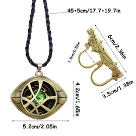 Elie&Eason Doctor Strange Necklace, Eye of Agamotto Pendant Necklace, Doctor Strange Cosplay Accessories Necklace, Doctor Strange Gifts Doctor Strange Ring Jewellery Cosplay Accessories