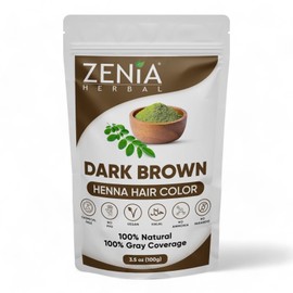 Zenia Organic Henna Hair Color  Dye DARK BROWN  100g