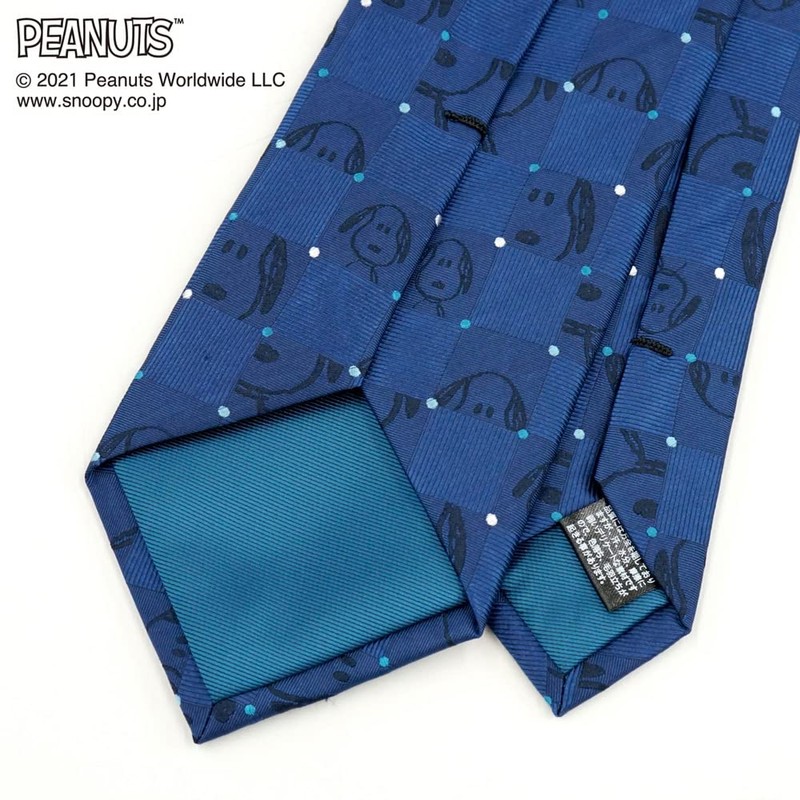 Peanuts PN914462 Snoopy Necktie, Navy Blue, Business Necktie, Gift, PN914462