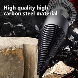 Ceeyoll 32 mm Wood Splitter Drill, 4 Pieces Wood Splitter Drill Removable Drill, Firewood Drill with 3 Drill Handles, Cone Splitter, Precise & Fast Splitter for Drill Cone, Wood Splitter.