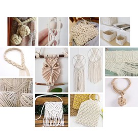 5 Rolls Natural Macrame Cord, BetterJonny 3mm x 270 Yards Natural Macrame Rope, 4 Strand Twisted Cotton Rope Macrame Yarn, Cotton Craft Cord for Wall Hanging, Plant Hangers, Knitting, DIY