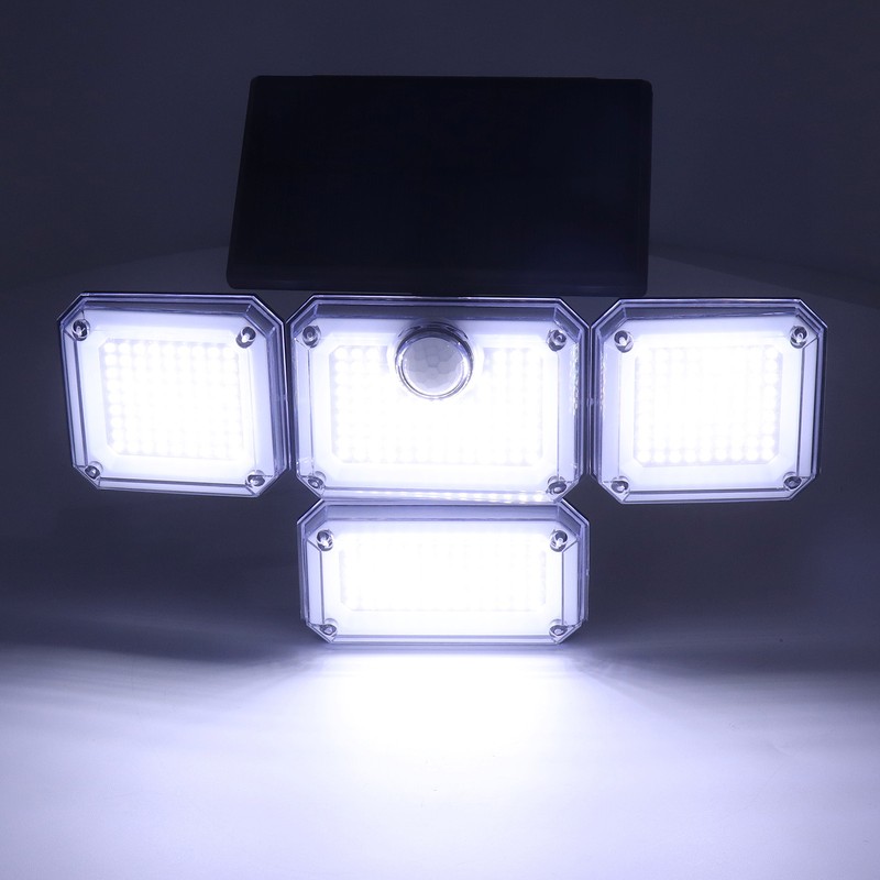 Solar Outdoor Street Light 4 Rotating Head Flexible Foldable IP64