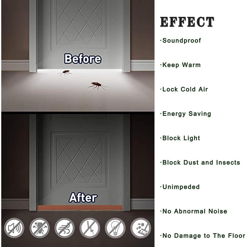 BONACHAN - Guardapolvo y Protector para Puerta, Burlete Cubrepolvo para
