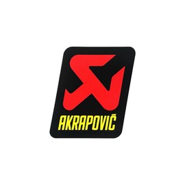 AKRAPOVIC P-HST14AL Heat Resistant Silencer Sticker 3.4 x 2.6 inches (86 x 67 mm), Aluminum, Heat Resistant Silencer Sticker
