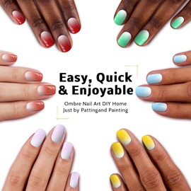 Sponge Pat Paint Nail Gel, 9 Colors Ombre Nails Gradient Gel Nail Blush Blooming Aura Nails Drawing Stripper Floral Painting Nail Art, No Wipe, UV/LED Curing (9 Colors C)
