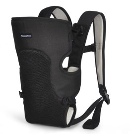 KikkaBoo Myra Newborn Baby Carrier, from 3 Months, Ergonomic & Comfortable, for Babies up to 9 kg, 3 Carrying Positions, Breathable Mesh, Adjustable Shoulder Straps, Black